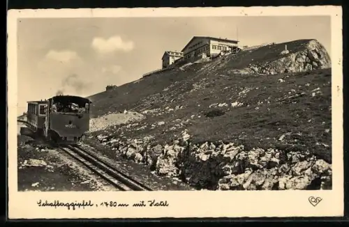 AK Schafberggipfel, Bergbahn am Hotel Schafbergspitze, Pächter Franz u. Therese Pavlis