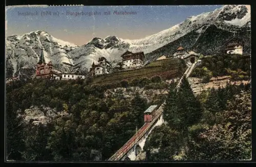 AK Hungerburgbahn /Innsbruck, Hungerburgbahn mit Mariabrunn