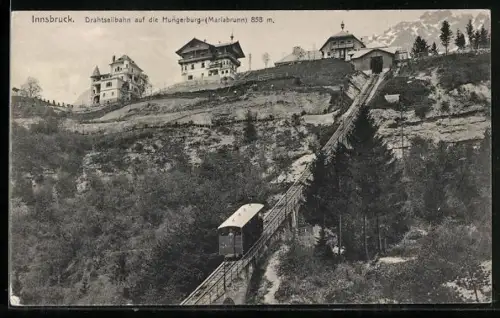 AK Hungerburgbahn /Innsbruck, Drahtseilbahn auf die Hungerburg