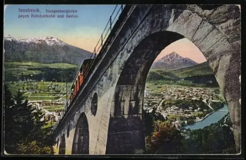 AK Hungerburgbahn /Innsbruck, Hungerburgbahn gegen Patscherkofel und Serles