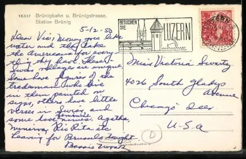 AK Brünigbahn, Station Brünig in der Brünigstrasse