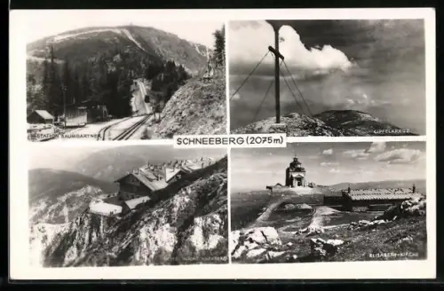 AK Schneeberg, Station Baumgartner, Elisabeth-Kirche, Gipfelkreuz