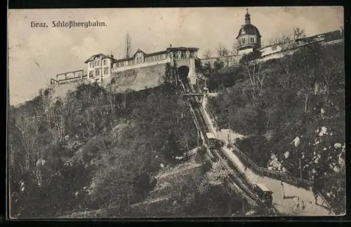 AK Schlossbergbahn /Graz, Strecke der Schlossbergbahn