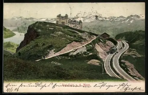 AK Vitznau-Rigi-Bahn, Rigi-Kulm und die Alpen