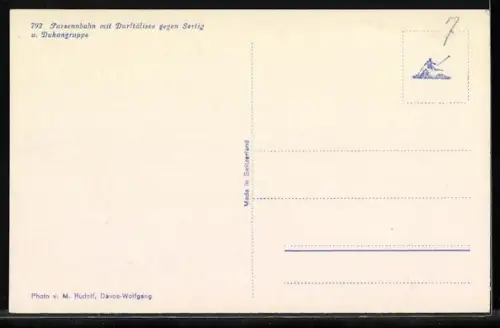 AK Parsenbahn, Parsenbahn mit Dorftälisee gegen Sertig