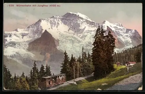 AK Mürrenbahn, Mürrenbahn mit Jungfrau