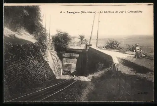 AK Le Chemin de Fer à Crémaillère, Le Chemin sur un pont