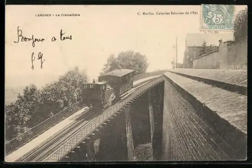 AK Langres, Le Chemin de Fer & Crémaillère, Bergbahn