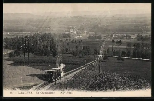 AK La Crémaillère /Langres, Panorama avec la Crémaillère