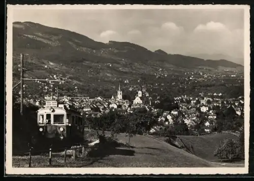 AK Altstätten-Stoss-Gais-Bahn, Bergbahn mit Ortspanorama