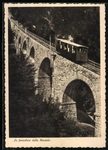AK La Funicolare della Mendola, Viadukt der Bergbahn