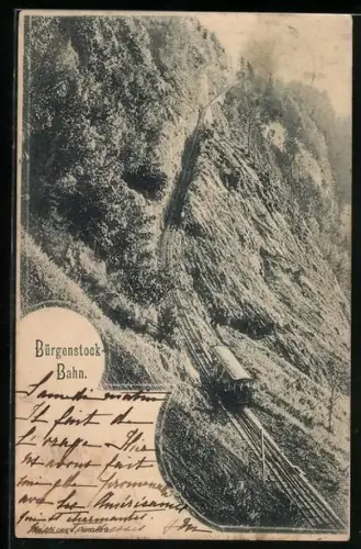 AK Bürgenstock, Ansicht der Bergbahn