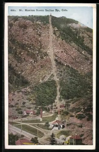 AK Mt. Manitou Park Incline Railway, CO, Tracks up to the mountain
