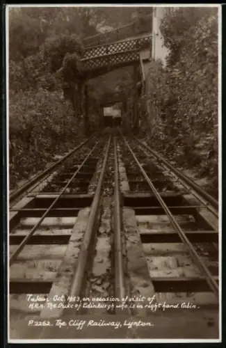 AK The Cliff Railway /Lynton, The Cliff Railway 1953