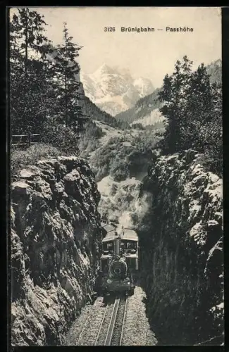 AK Brünigbahn auf der Passhöhe