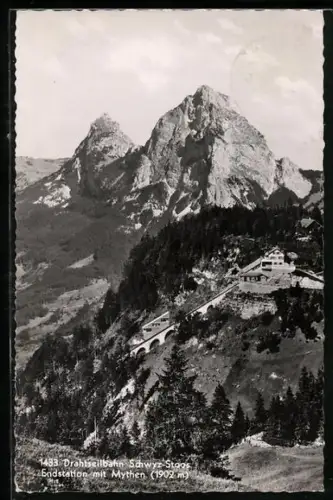 AK Drahtseilbahn Schwyz-Stoos, Endstation mit Mythen