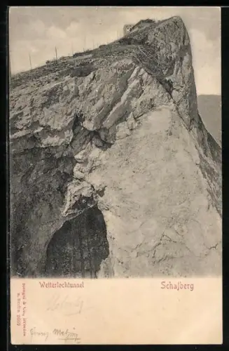 AK Schafberg, Wetterlochtunnel der Bergbahn
