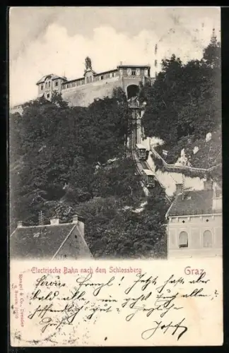 AK Schlossbergbahn, Elektrische Bahn nach dem Schlossberg bei Graz