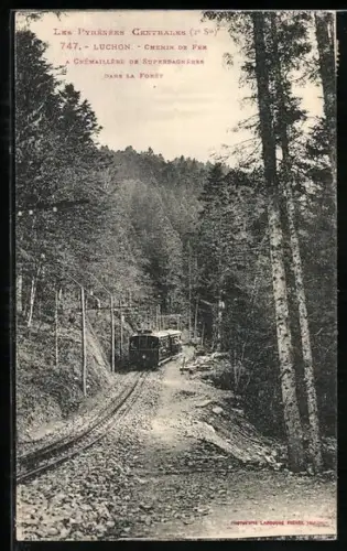 AK Luchon, Bergbahn in Fahrt