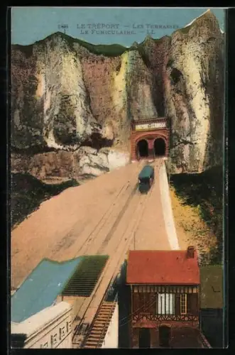 AK Le Treport, Le Funiculaire, Les Terrasses