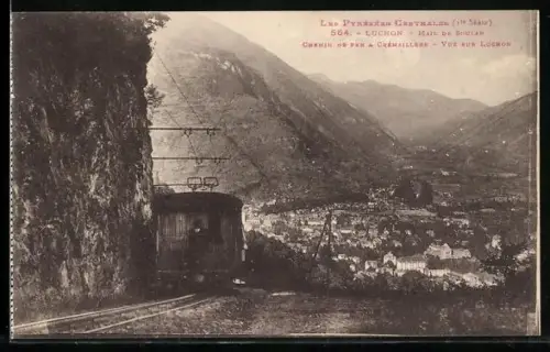 AK Luchon /Pyrénées Centrales, Mail de Soulan, Chemin de Fer à Crémaillière, Bergbahn