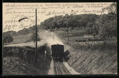 AK Langres, La Crèmaillère, Bergbahn