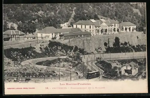 AK Cauterets /Hautes-Pyrénnées, Etablissement de la Raillère, Bergbahn