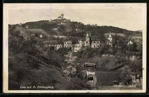 AK Linz a.d.D., das Schloss auf dem Pöstlingberg