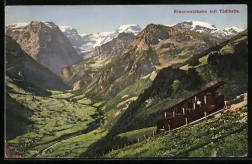 AK Braunwaldbahn mit Tödikette