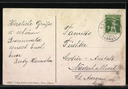 AK Braunwaldbahn mit Tödikette