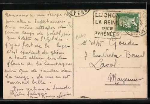 AK Luchon, Le Plateau de Superbagneres en hiver, Arrivee du Funiculaire, Bergbahn