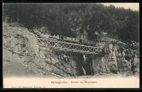 AK Meyringen, Brücke mit Brünigbahn