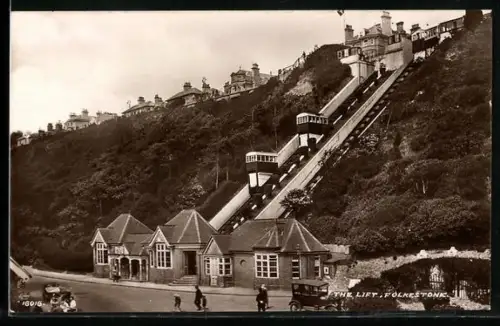 AK Folkestone, The Lift, Bergbahn