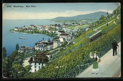AK Montreux, Bon Port, Bergbahn