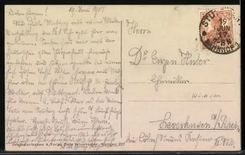 AK Stuttgart-Degersloch, Villenkolonie mit elektrischer Zahnradbahn