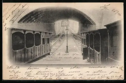 AK Lyon, Le Chemin de Fer à la Ficelle, Bergbahn