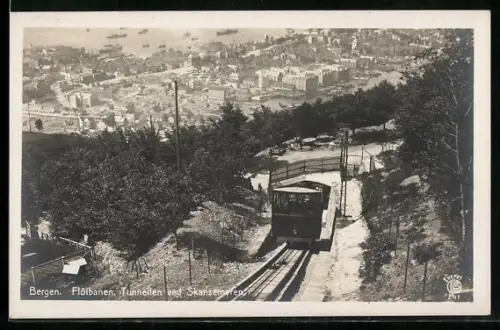 AK Bergen, Flöibanen, Tunnelen ved Skansemyren, Bergbahn