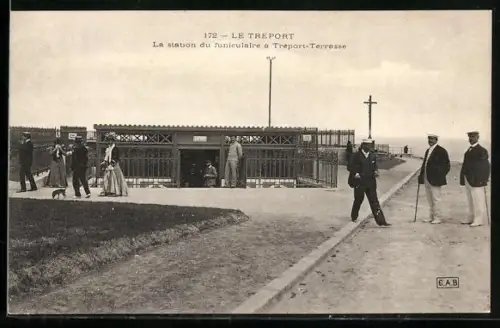 AK Le Tréport, La station du funiculaire à Tréport-Terrasse