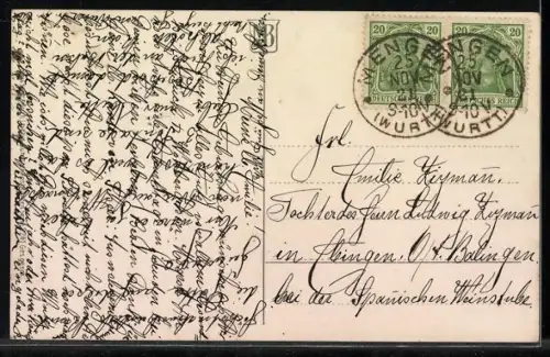 Künstler-AK Meissner & Buch (M&B) Weisser und lilafarbener Flieder mit Rosen im Korb