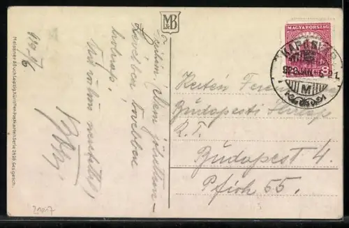 Künstler-AK Meissner & Buch (M&B) Nr.2425: rote und weisse Blumen in einer Vase