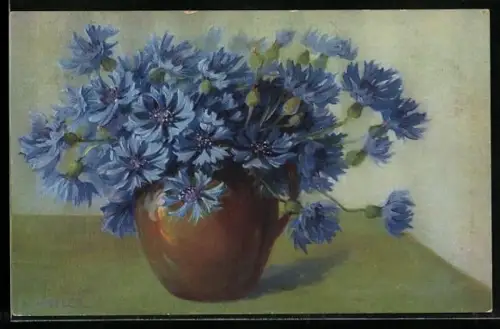 Künstler-AK Meissner & Buch (M&B) Nr.2226: Kornblumen in der Vase