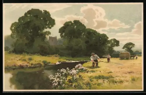 Künstler-AK Meissner & Buch (M&B) Nr. 1522: Der Ernte Last und Freude, Schnitter
