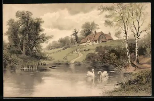 Künstler-AK Meissner & Buch (M&B) Nr. 1189: Am Weiher