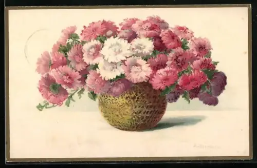 Künstler-AK Meissner & Buch (M&B) Nr. 2138: blühende Blumen in einer Vase