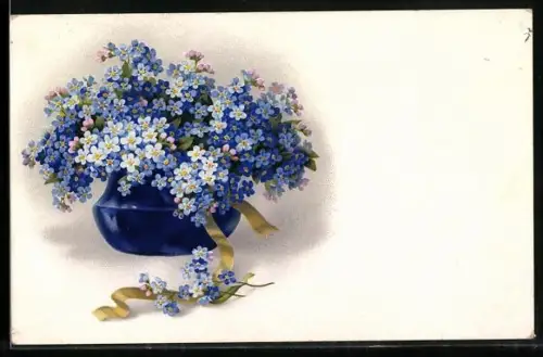 Künstler-AK Meissner & Buch (M&B) Nr. 2475: Vergissmeinnicht in einer Vase