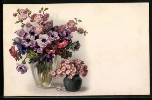 Künstler-AK Meissner & Buch (M&B) Nr. 2345: Zwei Blumensträusse