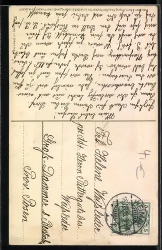 Künstler-AK Meissner & Buch (M&B) Nr. 1569: Junge im Boot am Ufer im Laubblatt, Passepartout