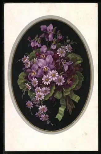 Künstler-AK Meissner & Buch (M&B) Nr. 2283: Strauss mit Veilchen und Gänseblümchen