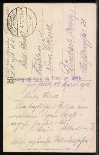 Künstler-AK Meissner & Buch (M&B) Nr. 2283: Strauss mit Veilchen und Gänseblümchen