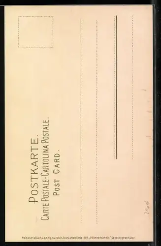 Künstler-AK Meissner & Buch (M&B): Ortsansicht mit Mühle